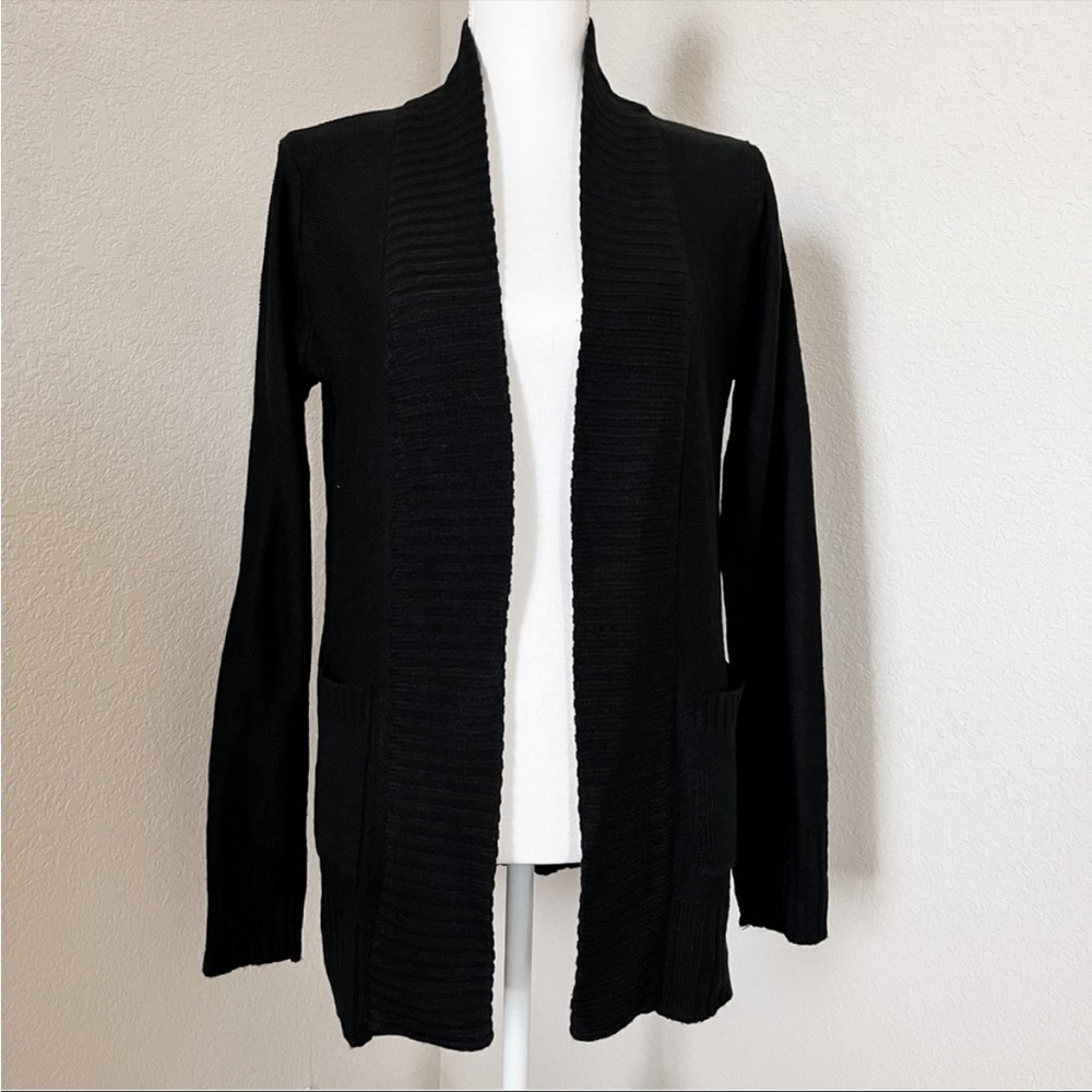 Ambience Black Knit Open Cardigan